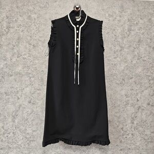 Authentic Gucci Black Midi Dress with Ruffle Trim